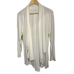 MAEVE ANTHROPOLOGIE Women’s Open Cascading Front Cardigan White Size Medium